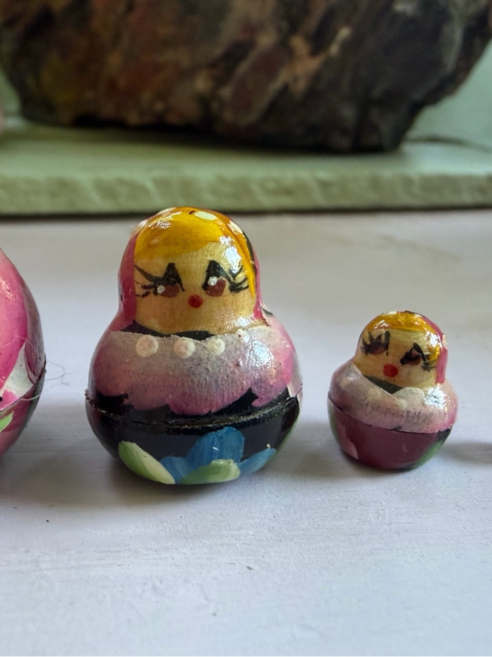 Hand-Painted Russian Nesting Doll - Pink Floral Matryoshka - Picture 13 of 14